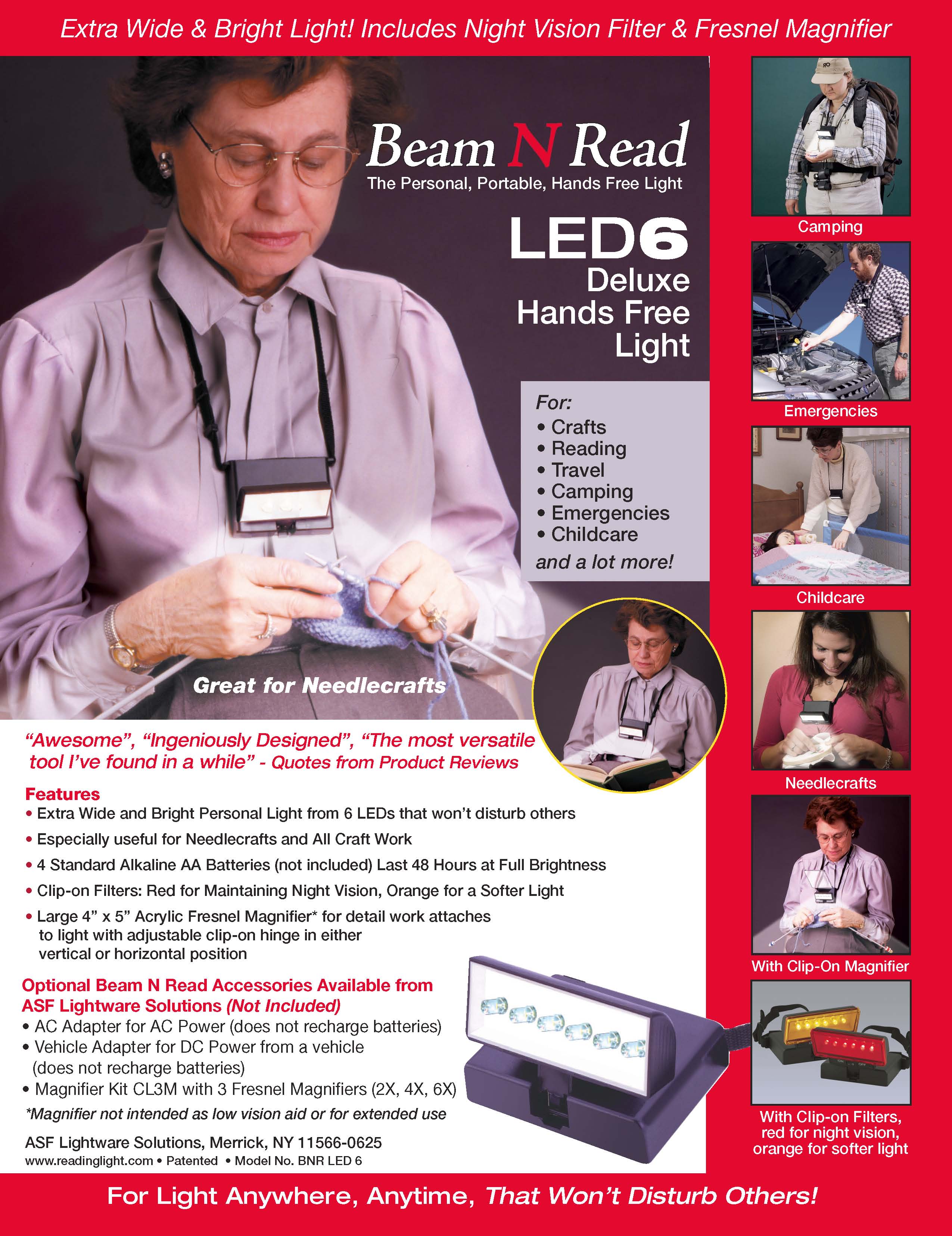 Beam N Read LED 6 Deluxe Hands Free Light Info Sheet (2550x3311, 668K) Beam N Read LED 6 Deluxe Hands Free Light Info Sheet